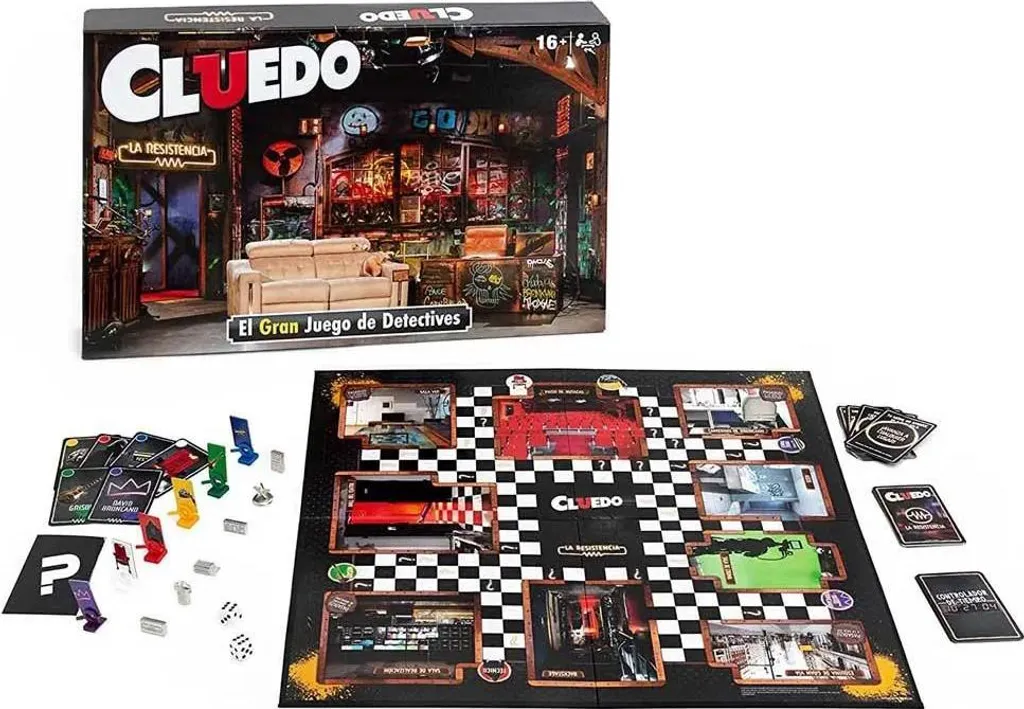 Cluedo Multicolore One Size - Jeu d'Enquête avec Accessoires Détails