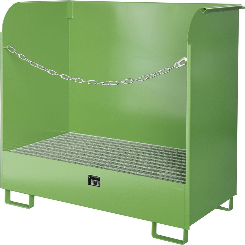 Bauer Gefahrstoff-Depot GD-A für Innenbereich mit Spritzschutzwand, Resedagrün