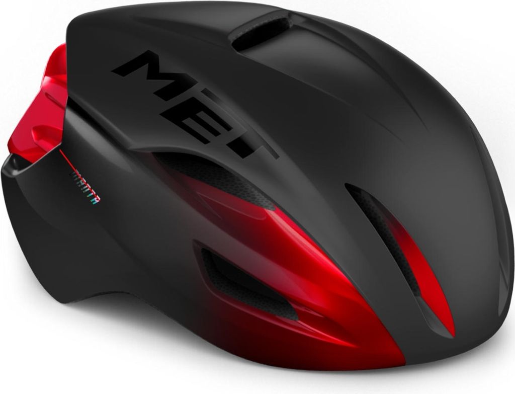 MET Fahrradhelm Manta MIPS , Schwarz Rot - Matt Glänzend, S
