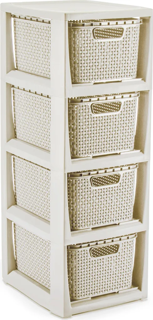 Étagère de rangement 4 paniers Branq 1726 blanc antique pour la cuisine