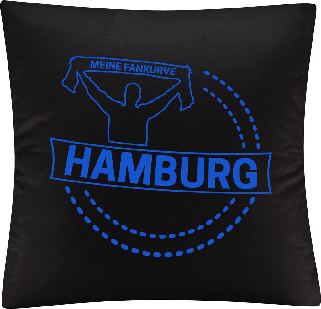 multifanshop Kissenbezug - Hamburg - Meine Fankurve, schwarz, Größe one size