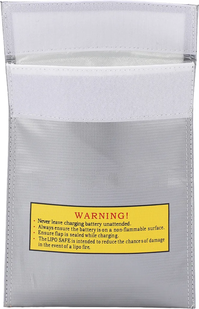 Lipo - 2 Borse Protettive Ignifughe Per Batterie LiPo Con Cerniera - 200 X 155 X 95 Mm - Ricarica E Trasporto Sicuri