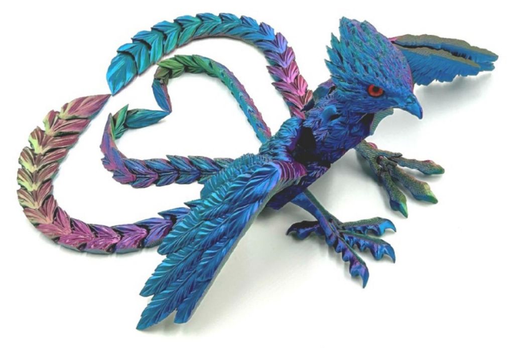 3D-gedrucktes Phönix-Ornament, bewegliches Phönix-Fidget-Spielzeug, flexibles Phönix-Vogelspielzeug, Tier-Mittelstück zur Stressbewältigung, S...