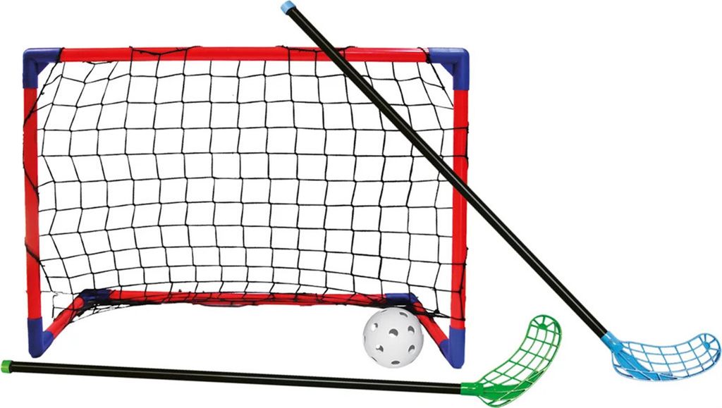 Floorball CROSS Set, 2 Schläger, 1 Tor