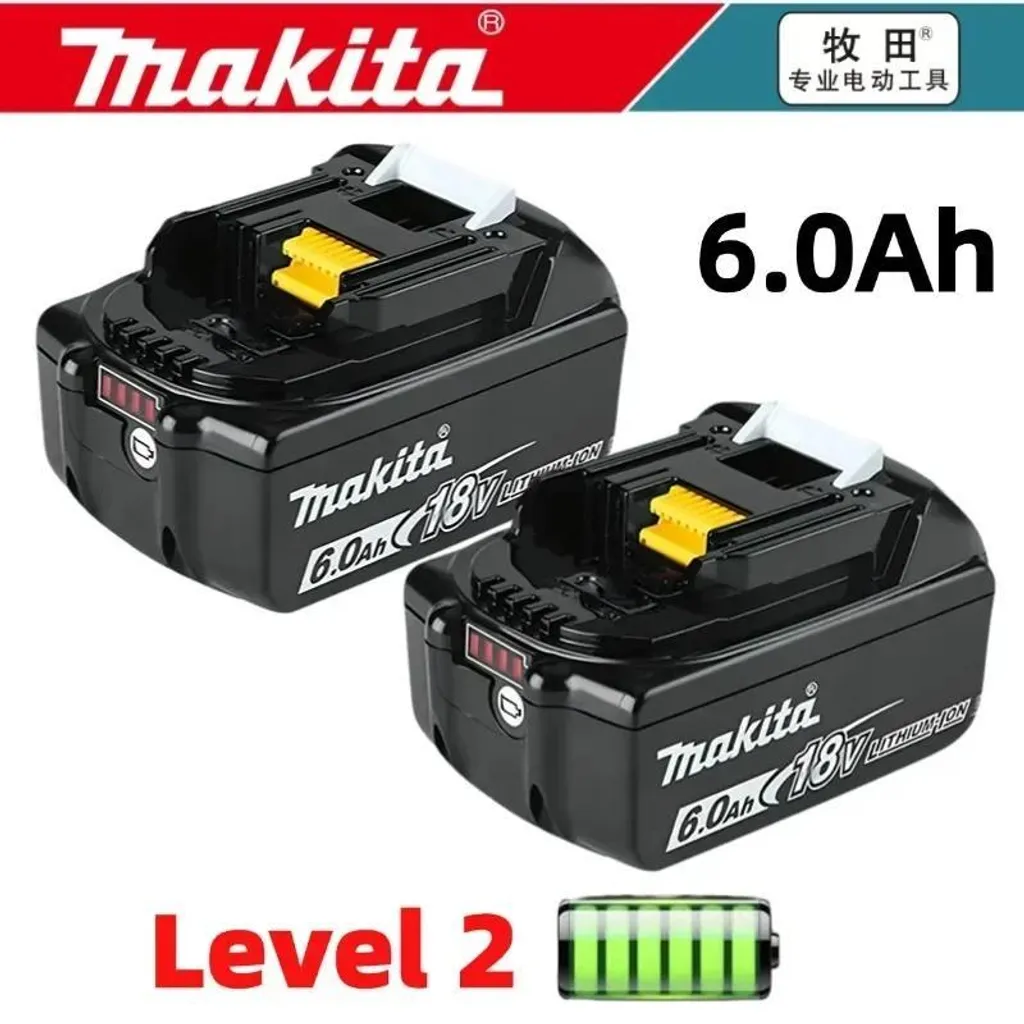 Batterie de Rechange 18V 6,0Ah pour Outillage Électroportatif - 2 Pièces