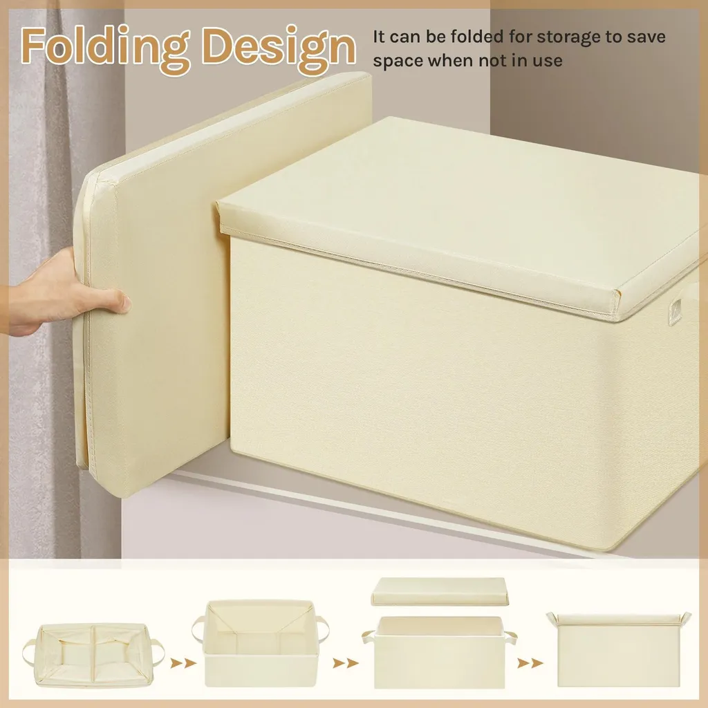 Boîte de rangement pliable en tissu pour vêtements - Taille M Bleu