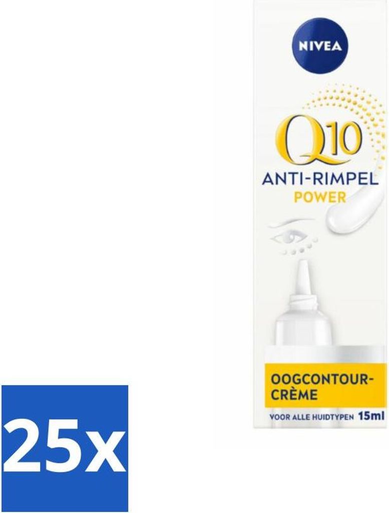NIVEA - Augencreme - Q10 POWER - Gegen Augenringe & Fältchen - Für jeden Hauttyp - Mit Q10 & Kreatin - 15 ml - Vorteilspack - 25 Stücke