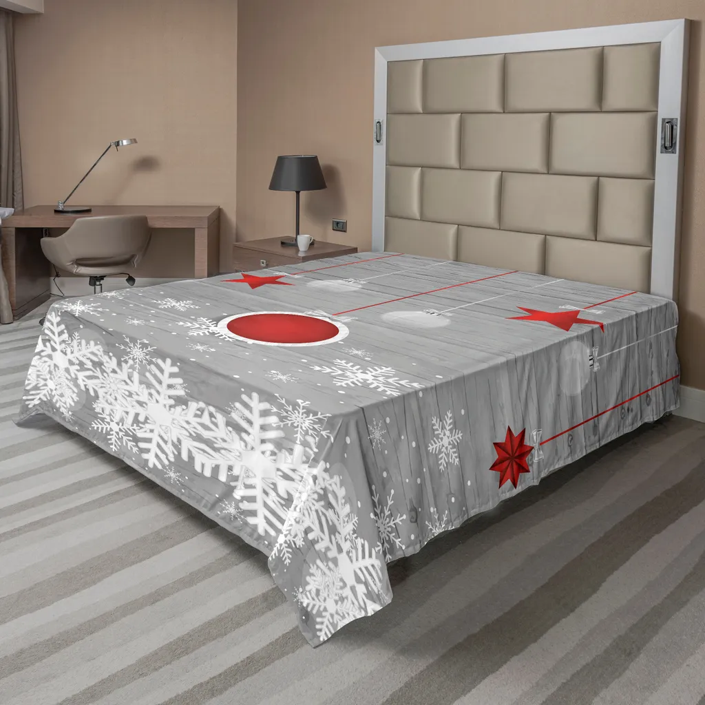 Drap de lit pour décoration de Noël 266x260 cm thème festif traditionnel