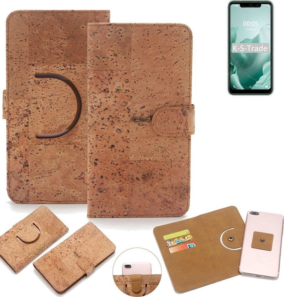 K-S-Trade Handy-Hülle Schutz-Hülle kompatibel mit Oukitel C22 Handyhülle Schutzhülle Korkhülle Kork-Hülle 1x