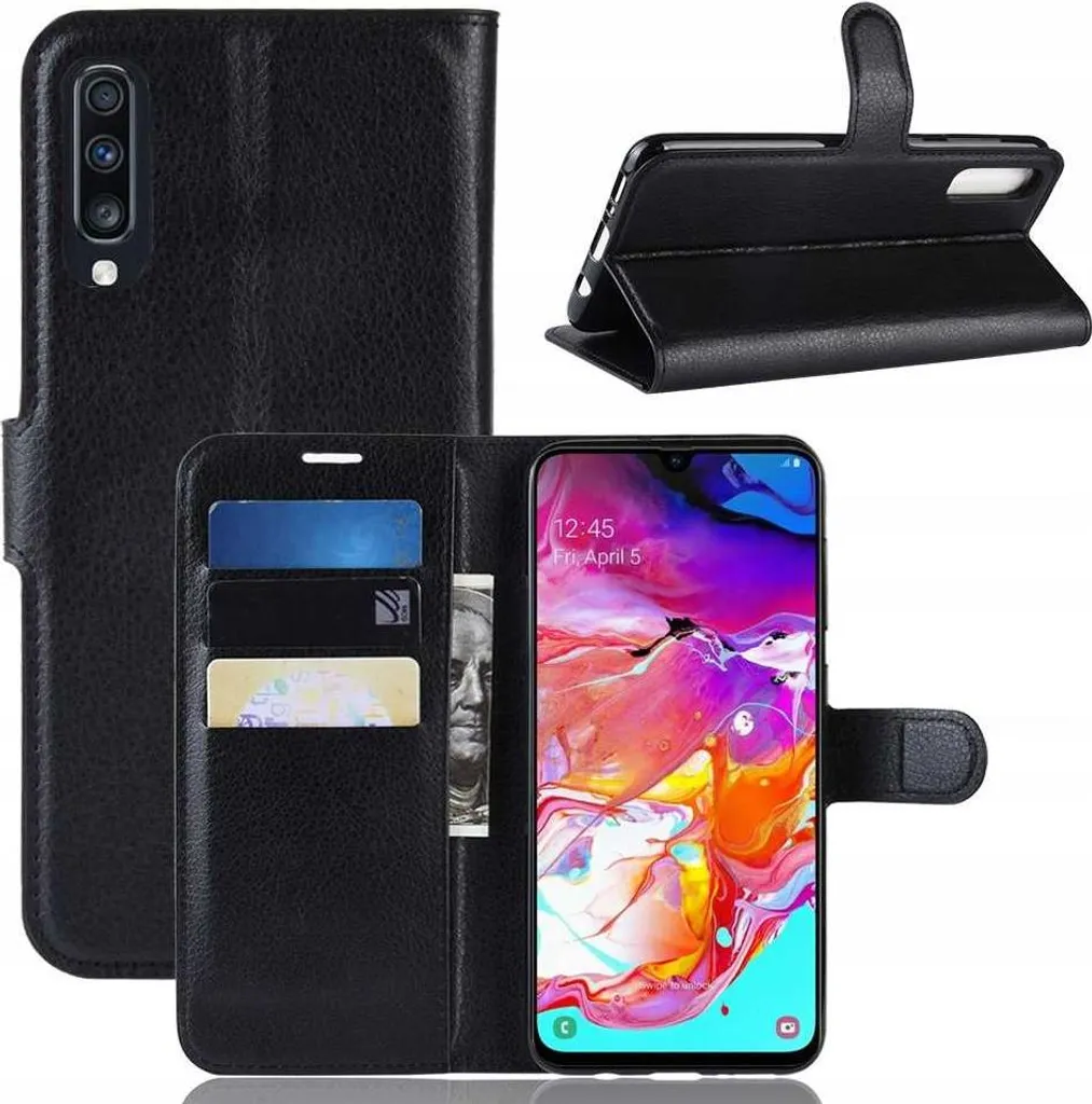 Custodia Flip Cover per Galaxy A70 Nero - 1