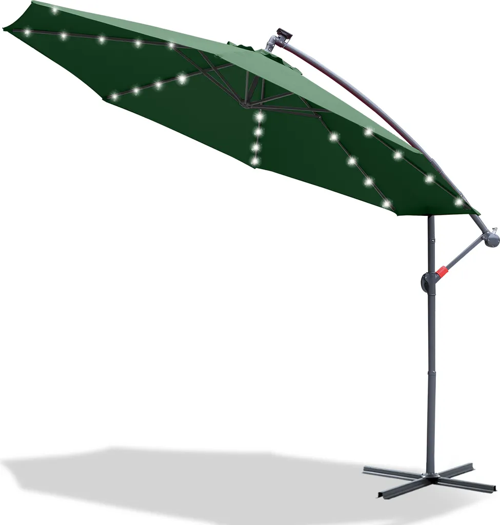 Ombrellone LED 300cm Jopassy a Sbalzo Verde - Arredo Giardino Premium