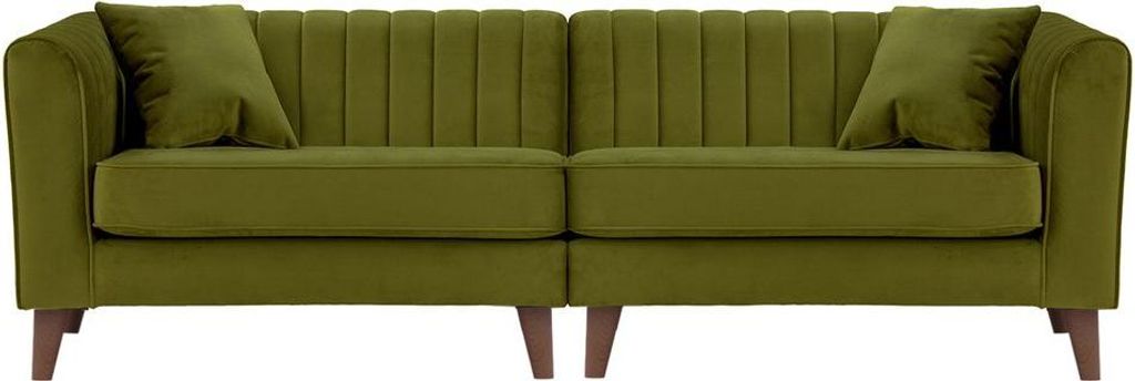 4-Sitzer Sofa Mary in der Mitte verbunden-Velluto 9-dark oak