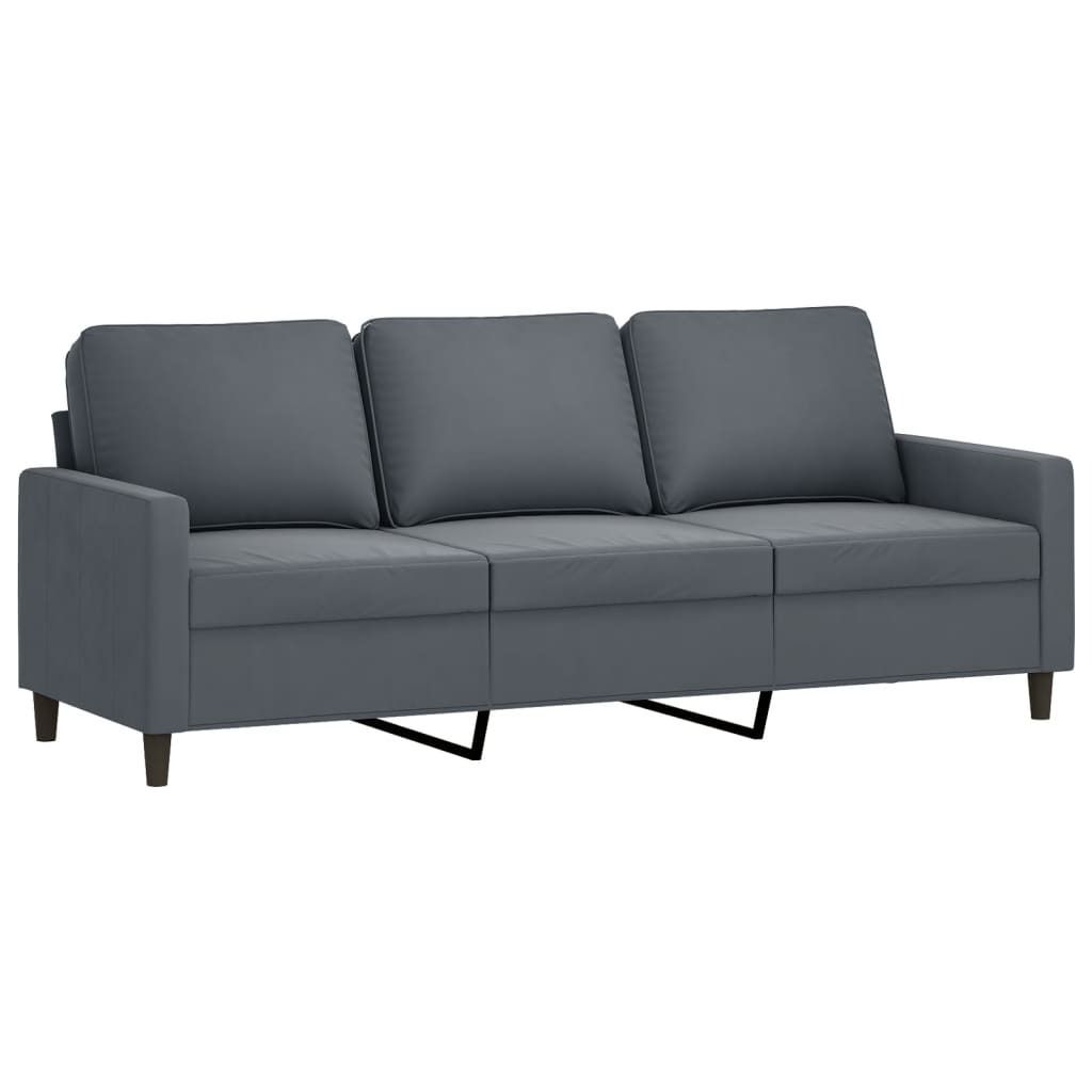 vidaXL 3-Sitzer-Sofa Dunkelgrau 180 cm Samt Produktbild 