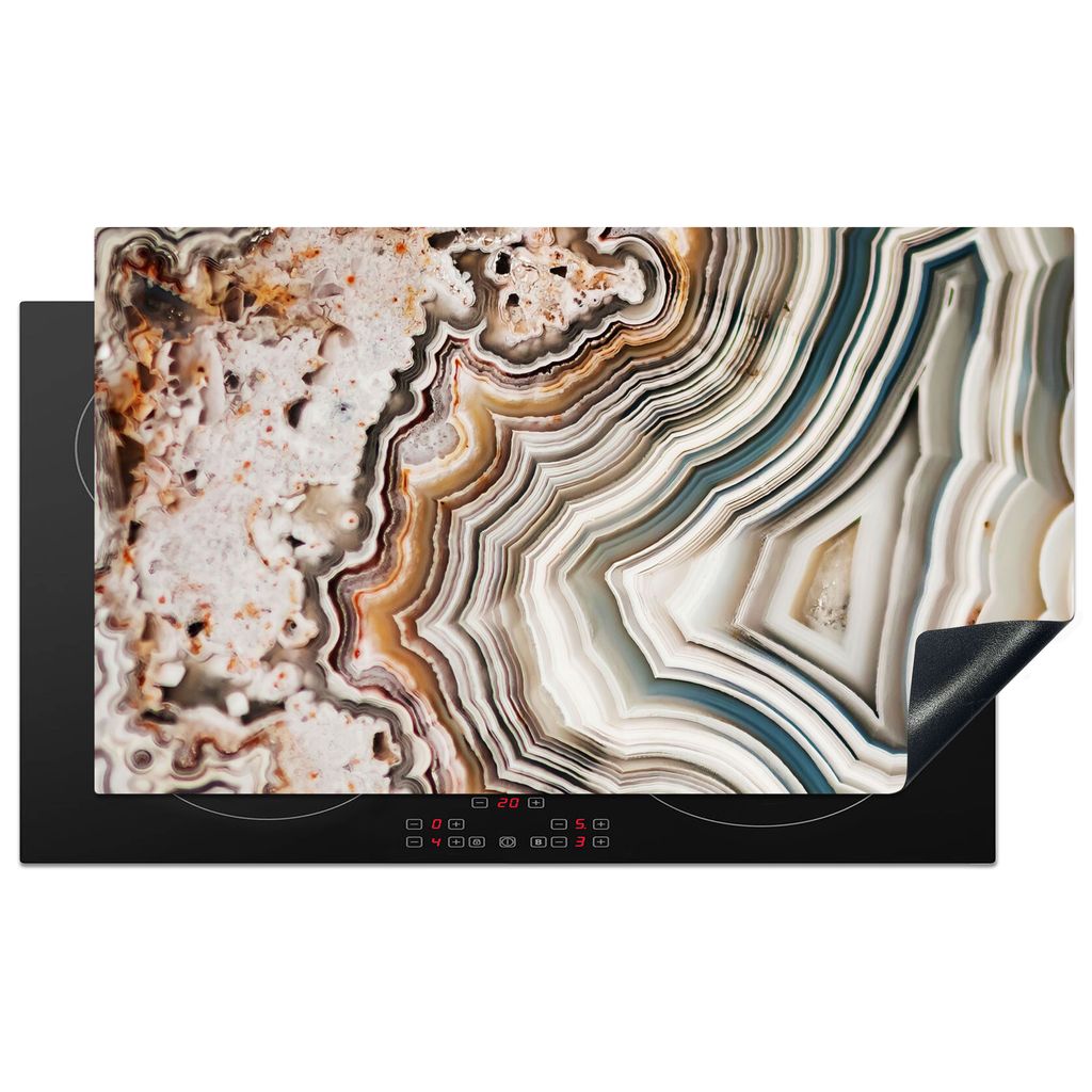 KitchenYeah Herdabdeckplatte Edelstein - Marmor - Natur - Abstrakt , 91x52cm, Küche Deko, Glaskeramikkochfeld Herdabdeckung, Abdeckplatte fùr K...