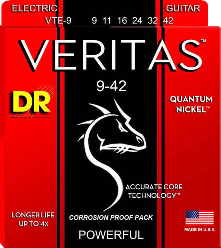 Cordes guitare électrique DR Strings VTE-9 Veritas Light 9-42