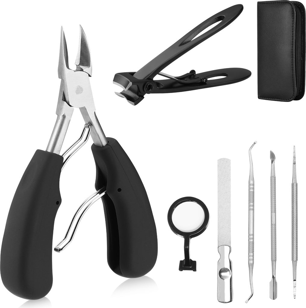 Navaris Nagelschere & Nagelknipser Set für Fussnägel - Fußnagelschere für eingewachsene Fußnägel - Nagelzange für dicke Nägel - Nagelzangen...