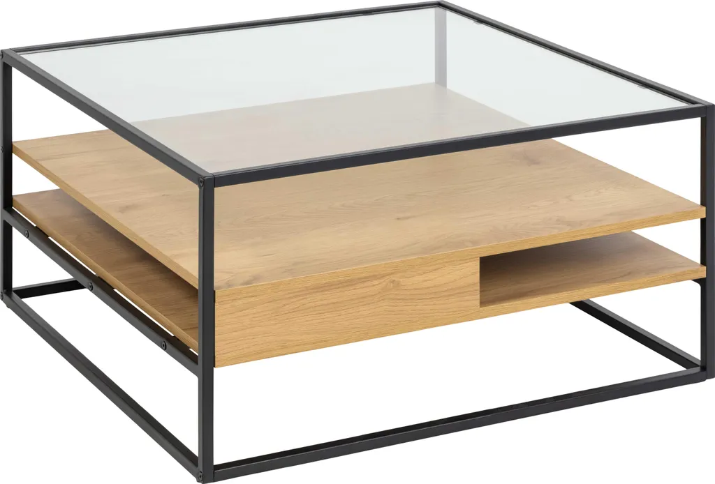 Optimisez votre Salon avec la Table Basse Randolf Chêne à Double Niveau