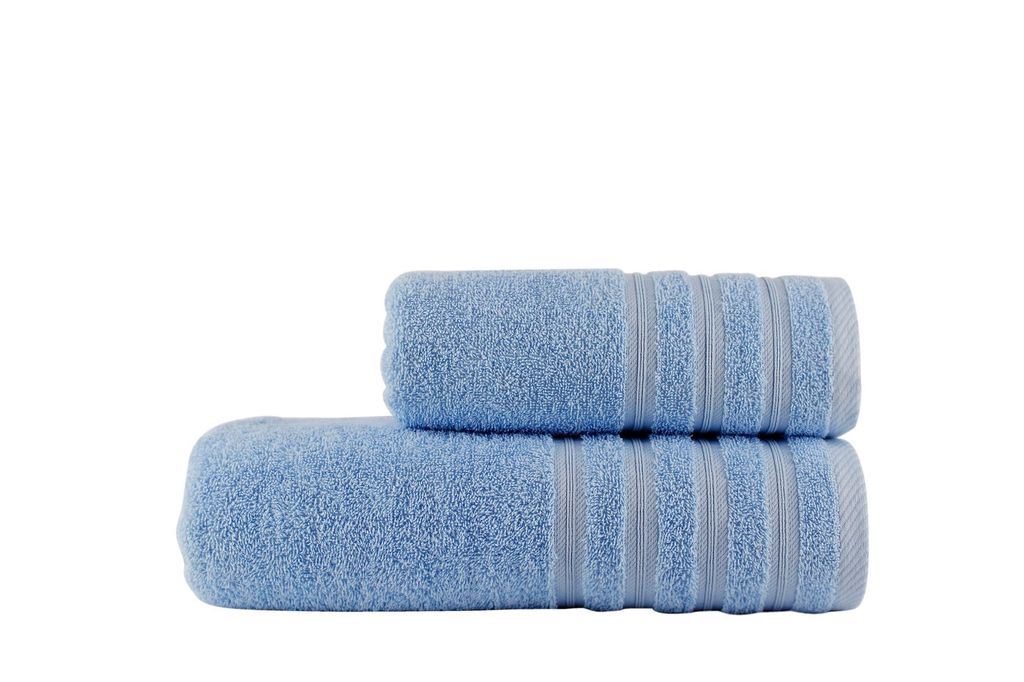 Frottier Handtuch Set Viva 2 tlg. 50x100 und 70x140cm hellblau