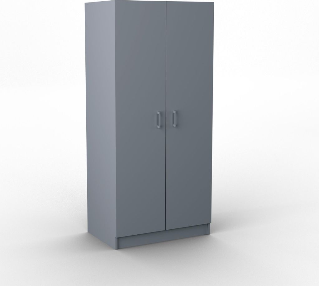 Masseno Drehtürenschrank PINELLO 81/177/52cm 2-türig Schlafzimmer Schrank Kleiderschrank Graphitfarben