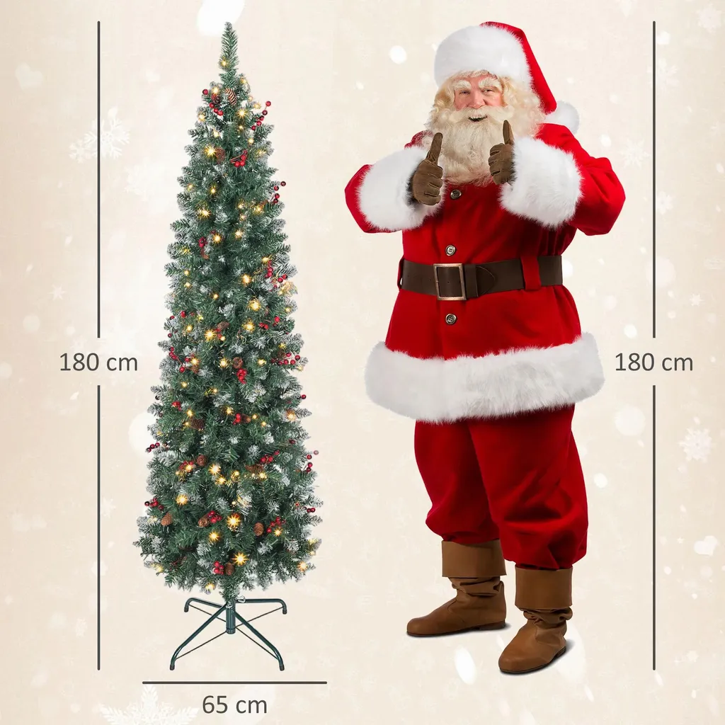 Sapin de Noël 2m sans perte d'aiguilles avec LED et décorations