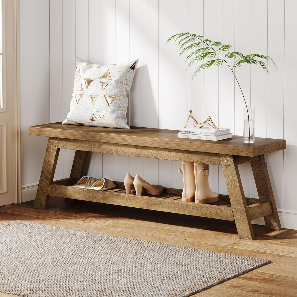 Tribesigns Eingangsbank, aus Holz mit Schuhablage, Produktbild 