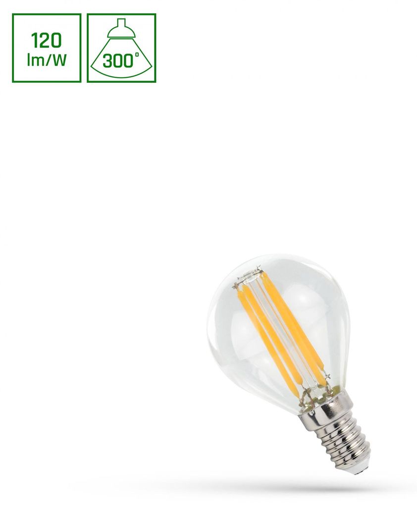 Led Guľa P45 E14 230V 5,5W Zub Ww Číry Obrázok produktu 