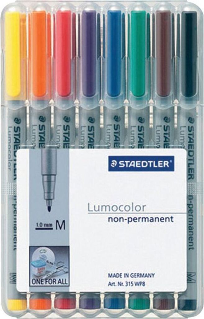 STAEDTLER Lumocolor NonPermanent Marker 315M 8er Etui Produktbild 