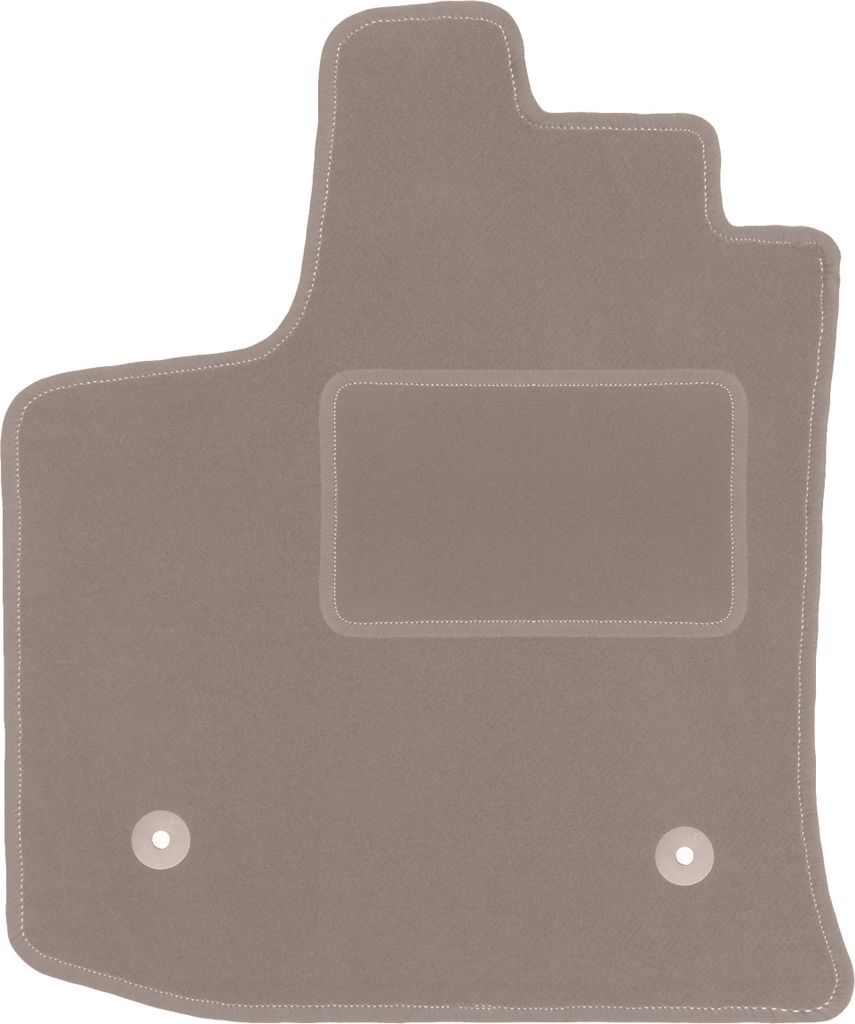 Fahrerfußmatte Velours beige passend für Dacia Lodgy (2012-, Minivan) – mit Befestigungen – passgenau