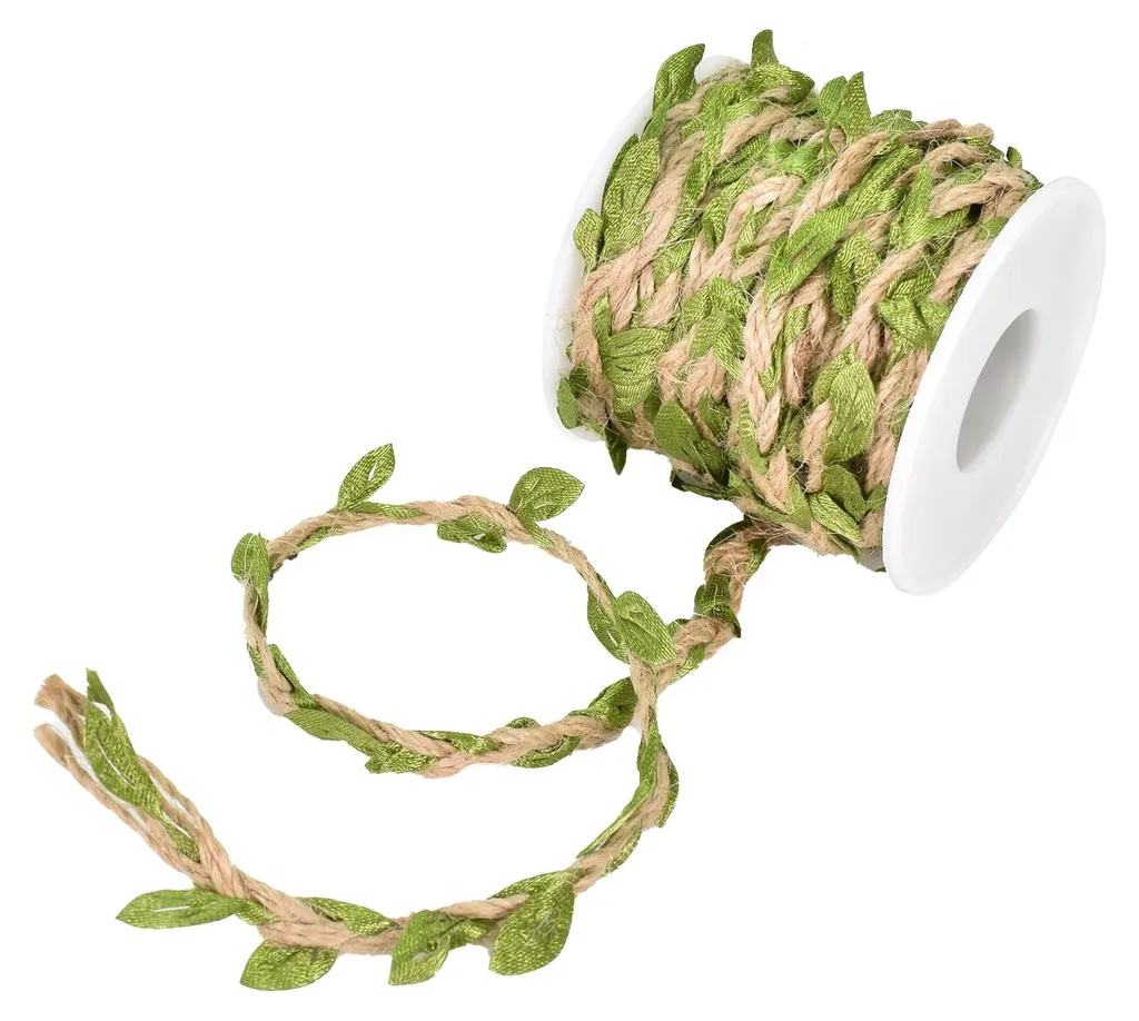 Guirlande de feuilles artificielles et ficelle de chanvre 10 mètres