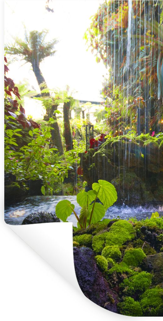 MuchoWow Wandtattoo Wandsticker Wandaufkleber Tropischer Wasserfall 60x120 cm Selbstklebend und Repositionierbar - Selbstklebend - Fototapeten