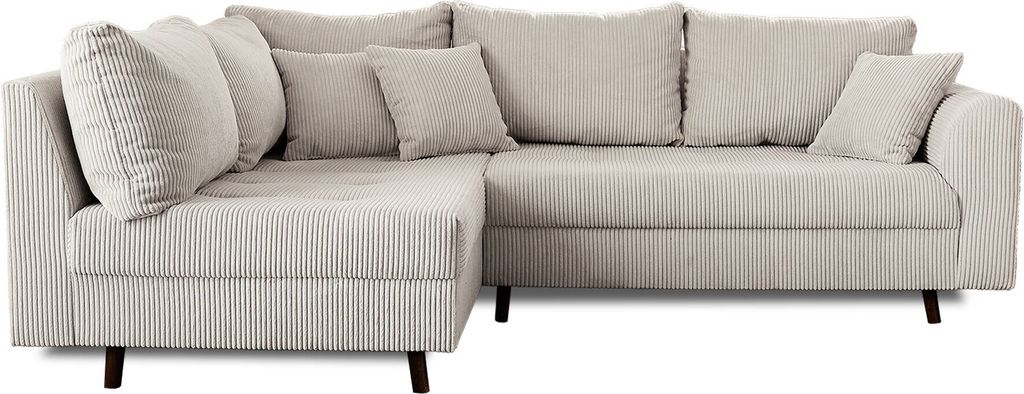 Best Mobilier Rune, Ecksofa, Grau, 4 Sitz(e), Rune, Samt, Holz