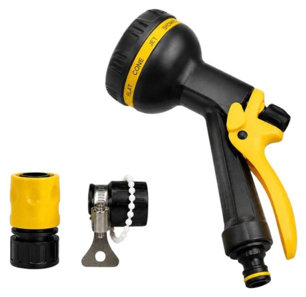 Verk 27752 Gartenschlauchpistole, 10 Sprühmodi, schwarz-gelb