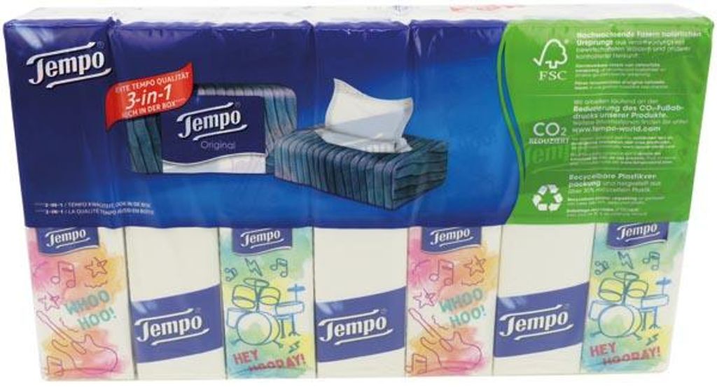 TEMPO Taschentücher 42x10 4 lagig Produktbild 