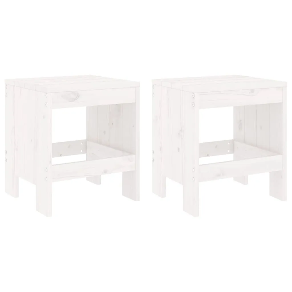vidaXL Sgabelli da Giardino 2 pz Bianco 40x36x45 cm in Legno Massello