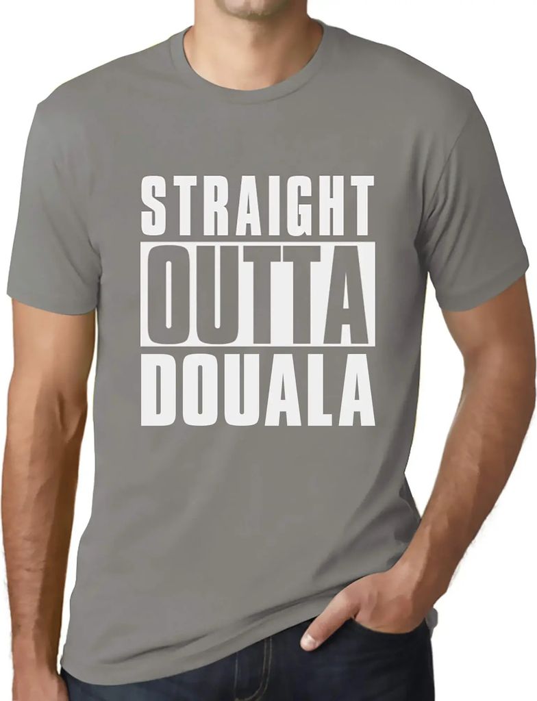 Herren Grafik T-Shirt Direkt aus Douala – Straight Outta Douala – Öko-Verantwortlich Vintage Jahrgang Kurzarm Lustige Druck Geburtstag Geschen...