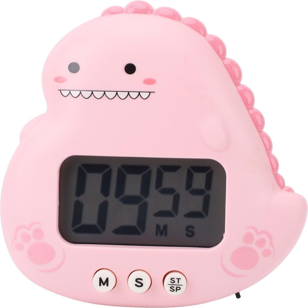 Niedlicher Dinosaurier-Kinder-Timer, großes LCD-Display, lauter Alarm, digitaler Küchen-Magnet-Countdown für Klassenzimmer, Heimstudium, Kochen,...