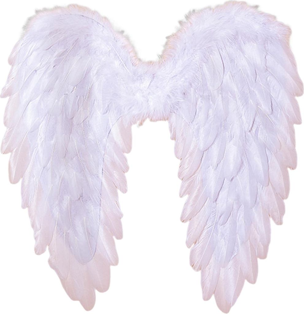 Damen-Engelsflügel mit Federn, Halloween, Fee, Cosplay, Produktbild 