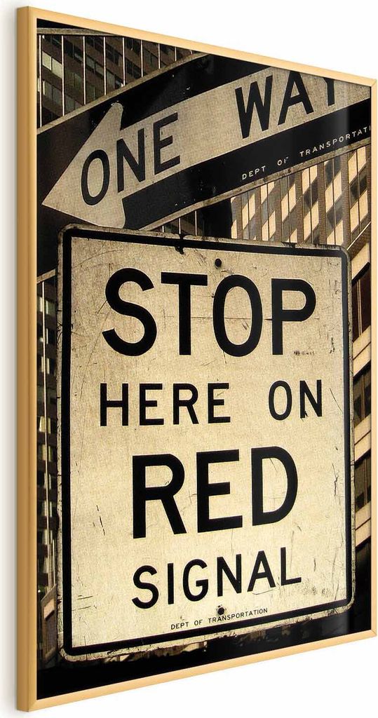 Posterpapier Poster - Road Signs 40x60 cm Text m-C-0326-ao-a