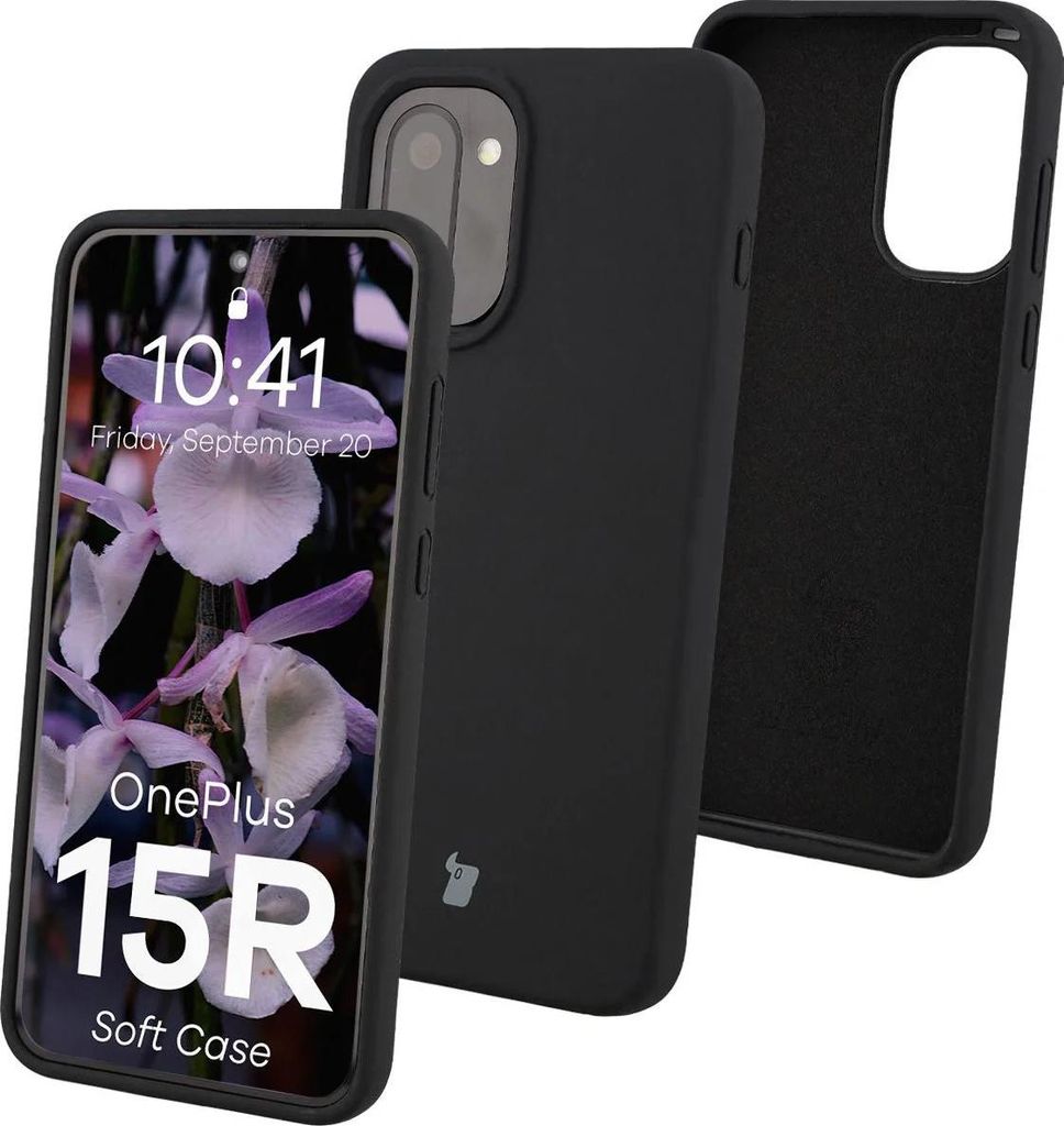 Silikon Handyhülle für OnePlus 15R, Bizon Soft Case, Schwarz