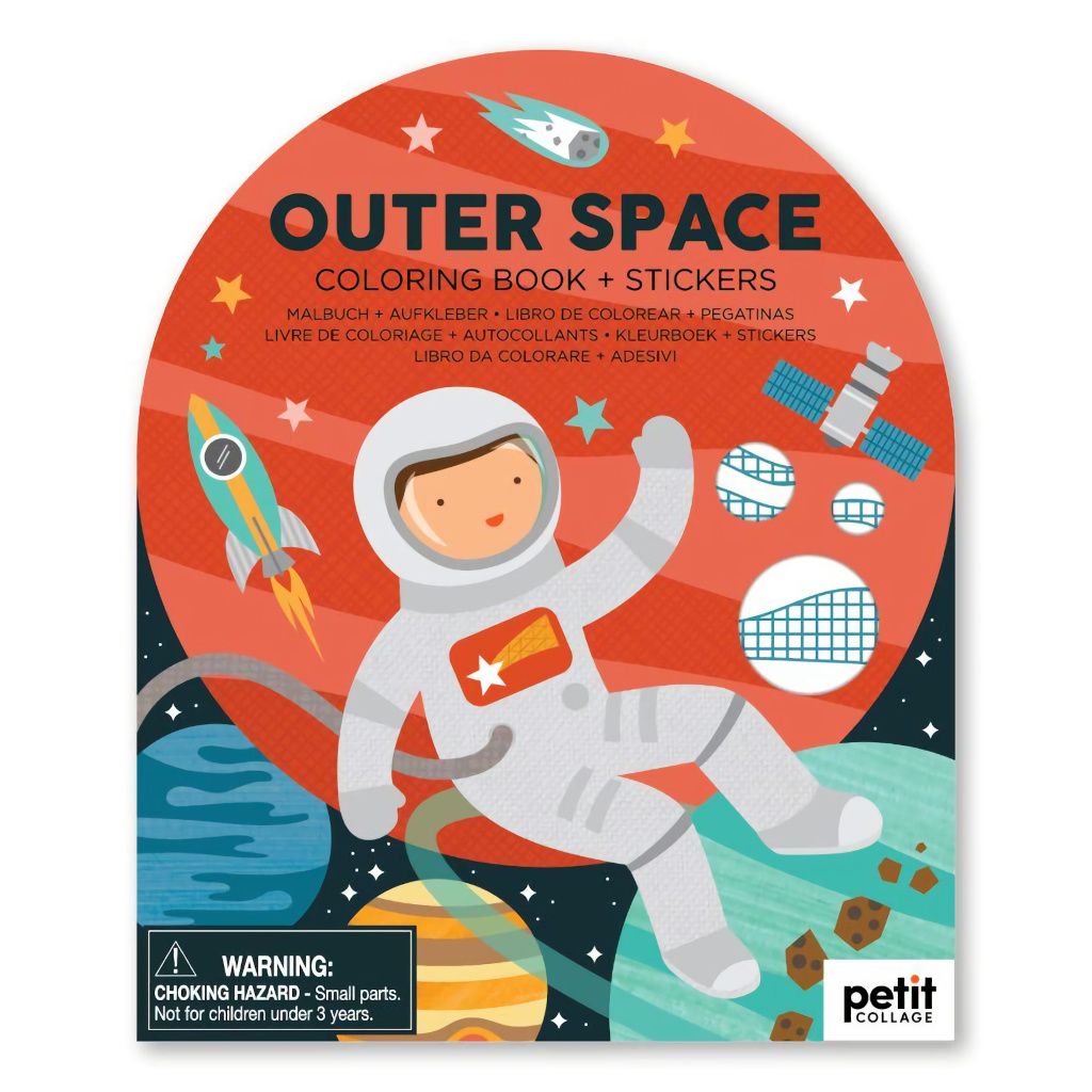 Petit Collage Malbuch Weltraum mit Stickern - kreatives Spielzeug