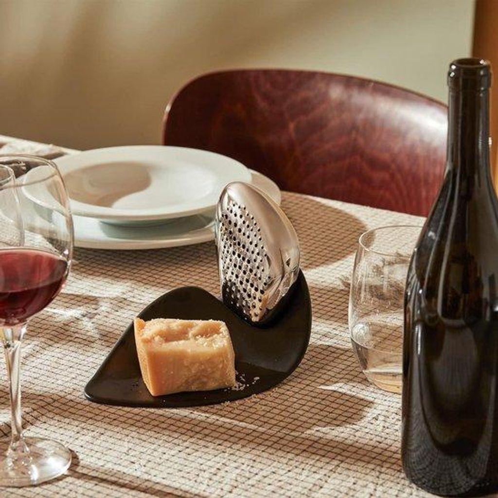 Design-Rasp aus Edelstahl 18/10 mit Melaminsockel - Küchenaccessoire