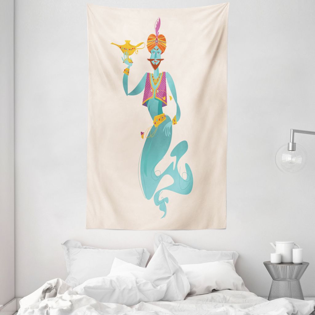 ABAKUHAUS Magier Wandteppich und Tagesdecke, Genie mit Magic-Anlage aus Weiches Mikrofaser Stoff Waschbar ohne Verblassen Digitaldruck, 140 x 230 c...