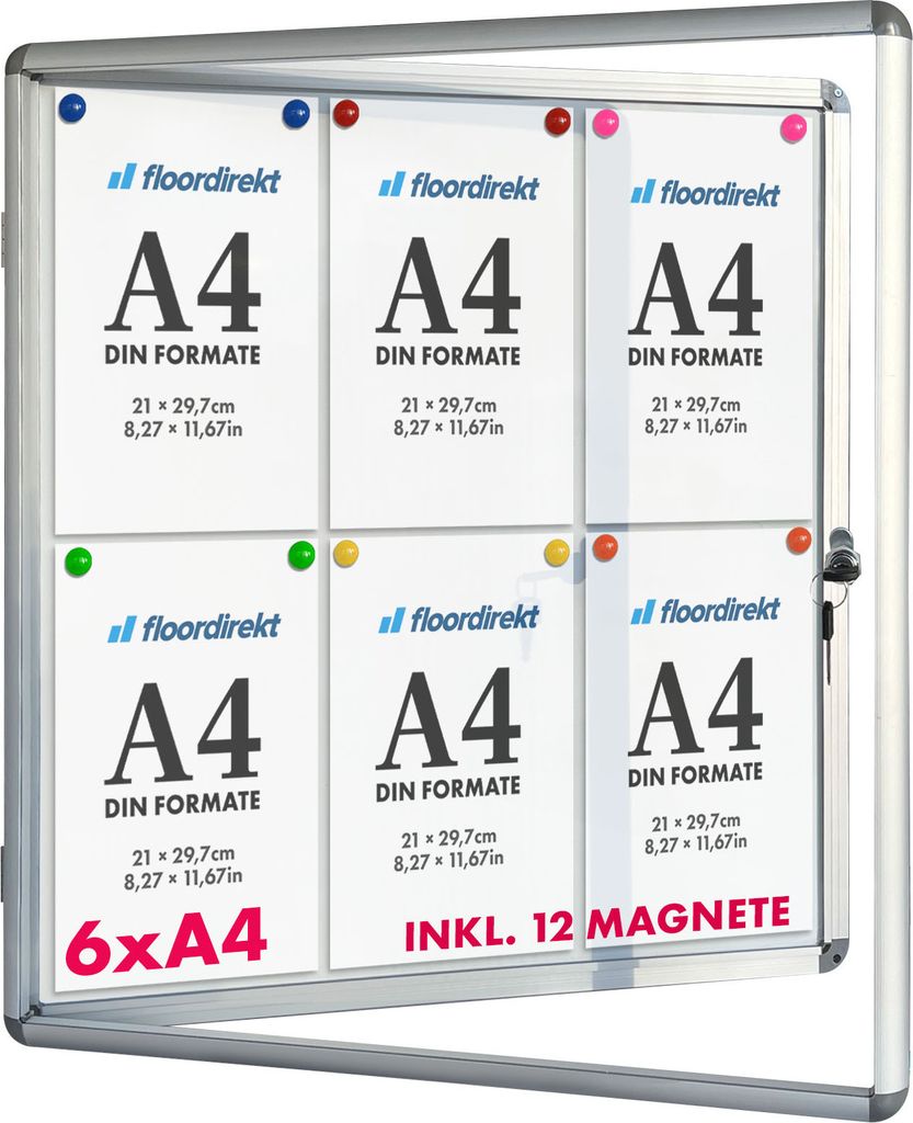 Prémiová vnitřní vitrína 6 x A4 s 12 magnety Magnetická a Obrázek produktu