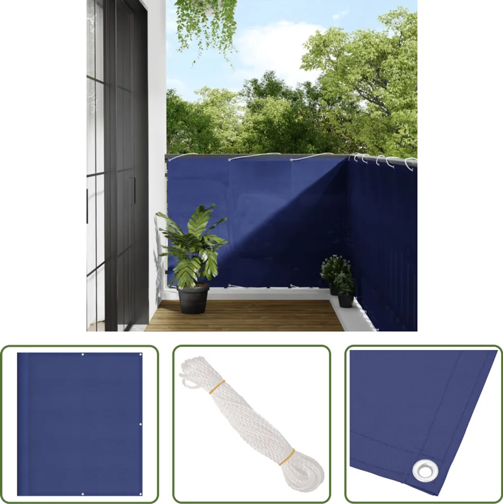 The Living Store Schermo Blu 120x1000 cm Privacy e Relax