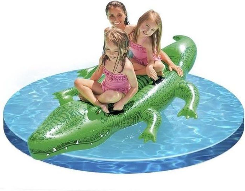 Aufblasbares Krokodil zum Reiten, 193 cm Länge, Ab 3 Jahren, Schwimmbad Spielzeug