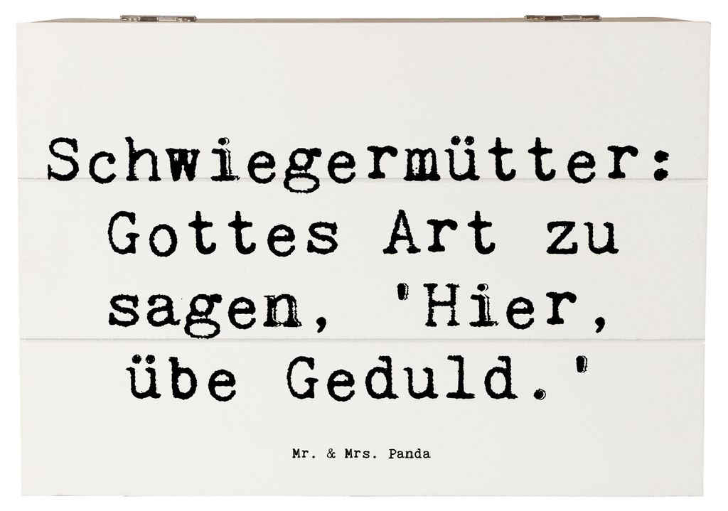 Mr. & Mrs. Panda Geschenkbox Spruch Schwiegermutter Geduld 22 x 15 cm - Weiß - Geschenk, Truhe, herzerwärmende Sprüche, Schatzkiste, Lächeln, K...