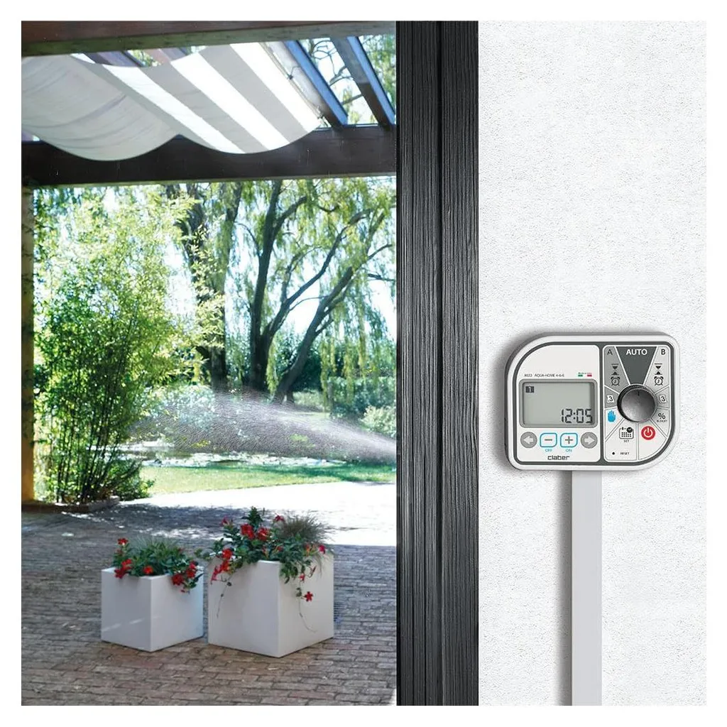 Programmateur d'arrosage mural Claber Aqua-Home 4-6-8 pour électrovanne