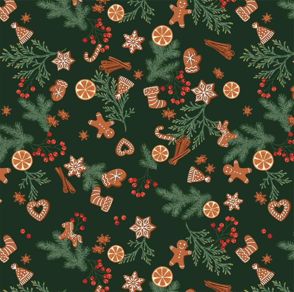 Wachstuch Weihnachten Winter abwischbar Wachstuchtischdecke 140 x 320 cm - 37887 - Lebkuchen