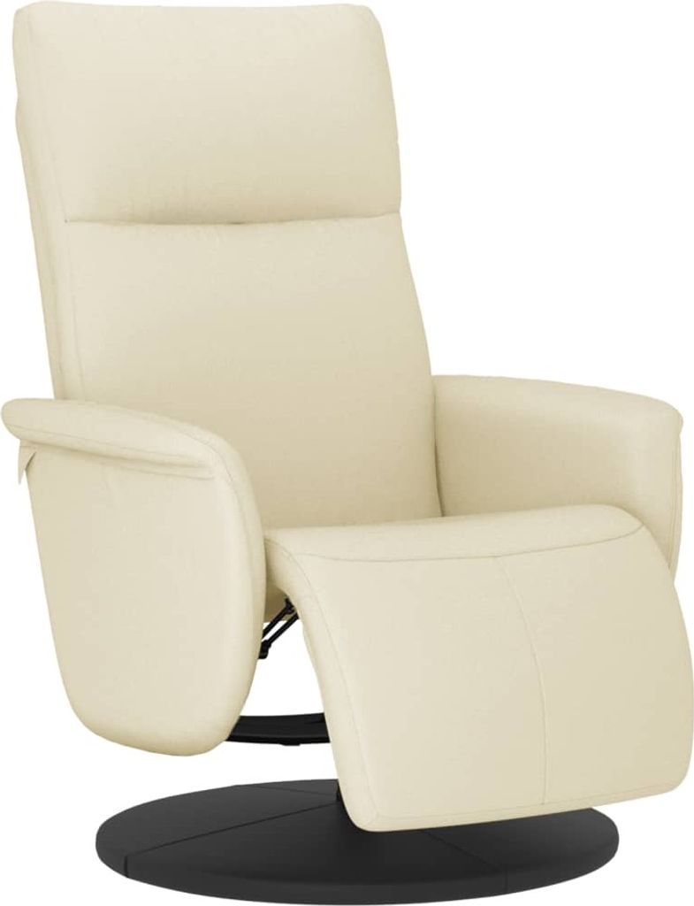 Relaxsessel mit Fußteil Creme Kunstleder