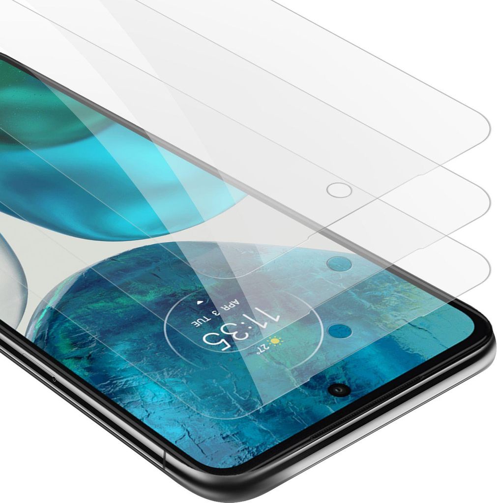 Cadorabo 3x Panzer Folie für Motorola MOTO G52 4G / G82 5G Schutzfolie in Transparent Folie Tempered Display-Schutzglas